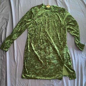 Green velvet dress